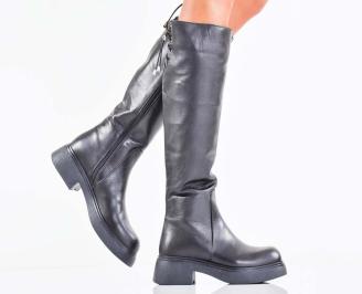 Дамски ботуши естествена кожа черни EOBUVKIBG