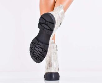 Дамски боти естествен лак бежови EOBUVKIBG