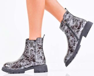Дамски боти естествен лак сиви EOBUVKIBG