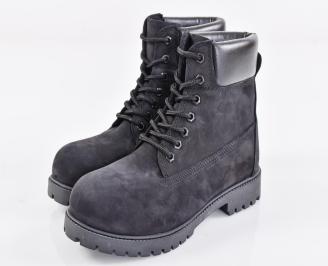 Мъжки боти естествен набук черни EOBUVKIBG