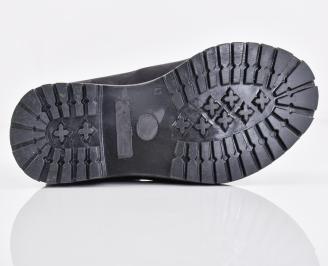 Мъжки боти естествен набук черни EOBUVKIBG