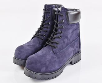 Мъжки боти естествен набук сини EOBUVKIBG