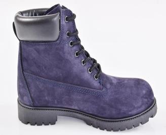 Мъжки боти естествен набук сини EOBUVKIBG