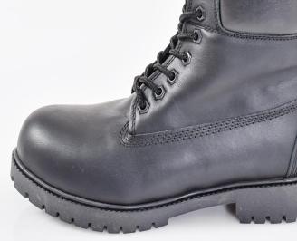 Мъжки боти естествена кожа черни EOBUVKIBG