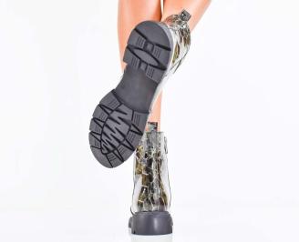 Дамски боти естествен лак зелени EOBUVKIBG