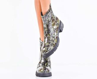 Дамски боти естествен лак зелени EOBUVKIBG