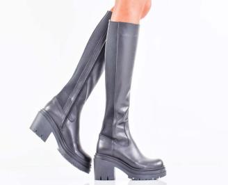 Дамски ботуши естествена кожа черни EOBUVKIBG