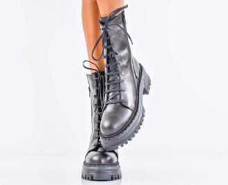 Дамски боти естествена кожа черни EOBUVKIBG