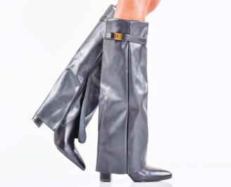 Дамски елегантни ботуши черни EOBUVKIBG