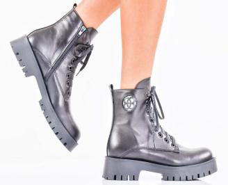 Дамски боти естествена кожа черни EOBUVKIBG