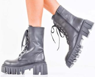 Дамски боти естествена кожа черни EOBUVKIBG