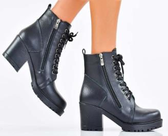 Дамски боти естествена кожа черни EOBUVKIBG