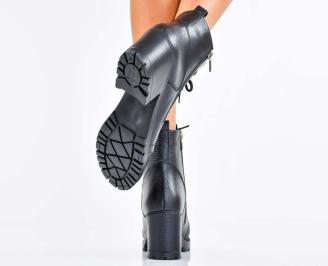 Дамски боти естествена кожа черни EOBUVKIBG