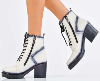 Дамски боти естествена кожа бежови EOBUVKIBG