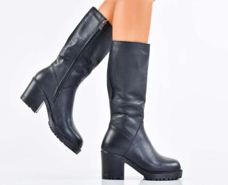 Дамски боти естествена кожа черни EOBUVKIBG