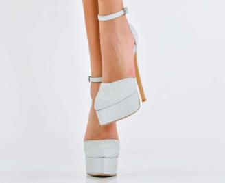 Дамски елегантни сандали сребристи  EOBUVKIBG