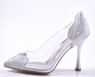 Дамски елегантни обувки сребристи ЕОBUVKIBG