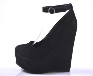 Дамски обувки на платформа черни EOBUVKIBG