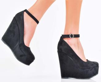 Дамски обувки на платформа черни EOBUVKIBG