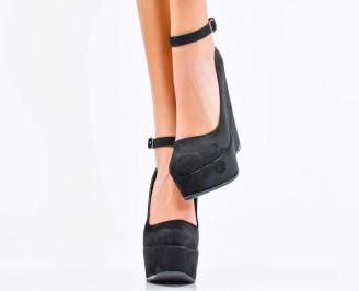 Дамски обувки на платформа черни EOBUVKIBG