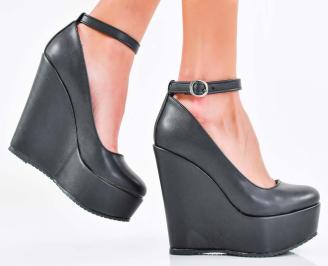 Дамски обувки на платформа черни EOBUVKIBG