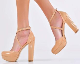 Дамски елегантни сандали бежови  EOBUVKIBG