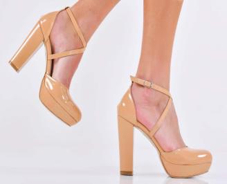 Дамски елегантни сандали бежови  EOBUVKIBG