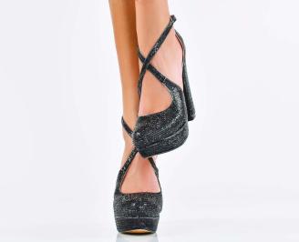 Дамски елегантни сандали черни  EOBUVKIBG
