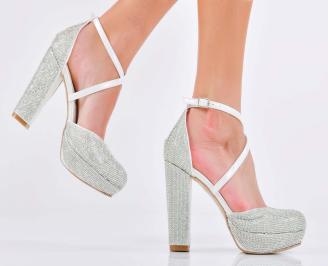 Дамски елегантни сандали сребристи  EOBUVKIBG