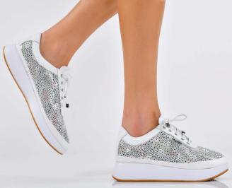 Дамски обувки  естествена кожа бели EOBUVKIBG