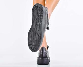 Дамски сникърси естествена кожа черни EOBUVKIBG 3