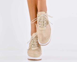 Дамски обувки  естествена кожа бежови EOBUVKIBG