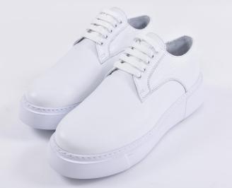 Мъжки кецове естествена кожа бели EOBUVKIBG
