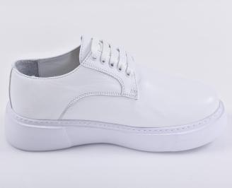 Мъжки кецове естествена кожа бели EOBUVKIBG