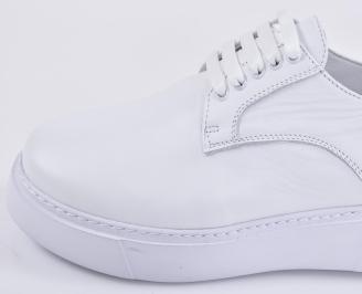 Мъжки кецове естествена кожа бели EOBUVKIBG