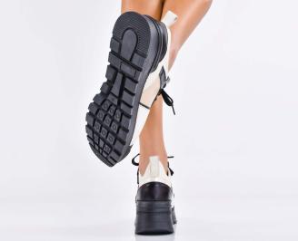 Дамски сникърси естествена кожа бежови EOBUVKIBG 3