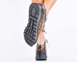 Дамски сникърси естествена кожа черни EOBUVKIBG 3