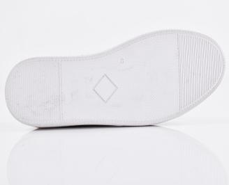 Мъжки кецове естествена кожа бели EOBUVKIBG