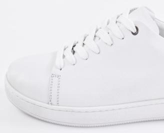 Мъжки кецове естествена кожа бели EOBUVKIBG