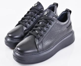 Мъжки кецове естествена кожа черни EOBUVKIBG