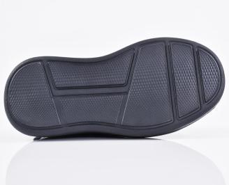 Мъжки кецове естествена кожа черни EOBUVKIBG