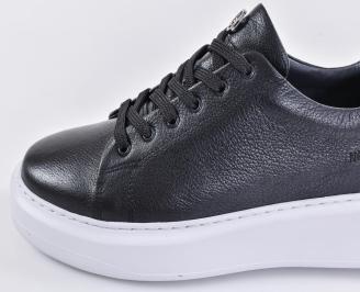 Мъжки кецове естествена кожа черни EOBUVKIBG