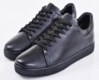 Мъжки кецове естествена кожа черни EOBUVKIBG