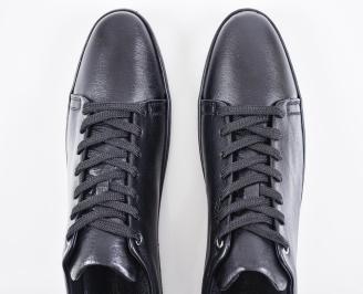 Мъжки кецове естествена кожа черни EOBUVKIBG