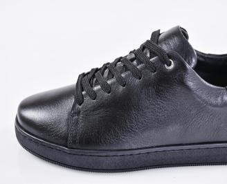 Мъжки кецове естествена кожа черни EOBUVKIBG