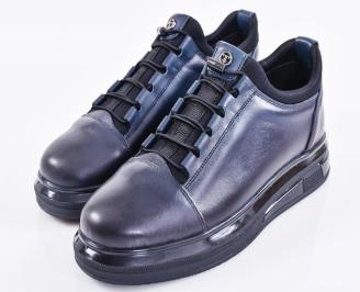 Мъжки кецове естествена кожа сини EOBUVKIBG