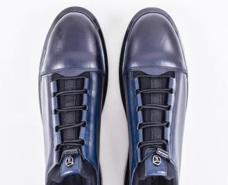 Мъжки кецове естествена кожа сини EOBUVKIBG