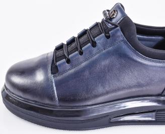 Мъжки кецове естествена кожа сини EOBUVKIBG