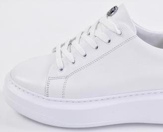 Мъжки кецове естествена кожа бели EOBUVKIBG