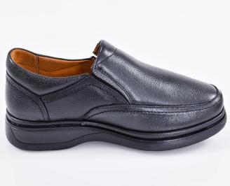 Мъжки ежедневни обувки естествена кожа черни EOBUVKIBG